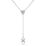 Rhodium Plated CZ Y Necklace Rhodium Plated CZ Y Necklace