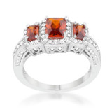 Rita 2.3ct Garnet CZ Rhodium Classic Trio Ring