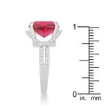 Charlene 6.2ct Ruby CZ Rhodium Classic Statement Ring