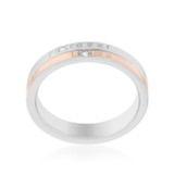 Two Tone Inspiration Band Ring With Cubic Zirconia