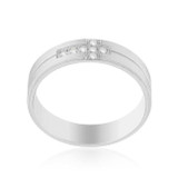 Band Ring with Cubic Zirconia Cross Design