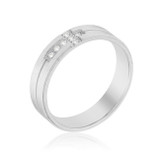 Band Ring with Cubic Zirconia Cross Design