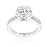 Micro-pave Cubic Zirconia Engagement Ring