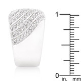 Cubic Zirconia Pave Diagonal Ring