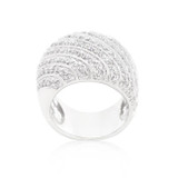 Cubic Zirconia Pave Diagonal Ring
