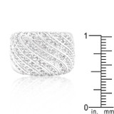 Cubic Zirconia Pave Diagonal Ring