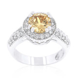 Champagne Halo Engagement Ring