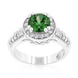 Emerald Halo Engagement Ring