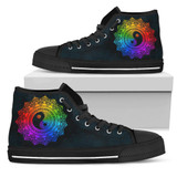 Rainbow Yin Yang Mandala Handcrafted High Tops