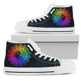 Rainbow Yin Yang Mandala Handcrafted High Tops