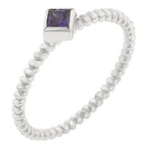 Twisted Petite Amethyst Solitaire Ring Twisted Petite Amethyst Solitaire Ring