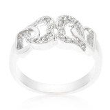 Linked Cubic Zirconia Hearts Ring