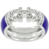 Purple Enamel Cubic Zirconia Ring