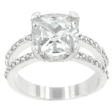 Double Band Cubic Zirconia Engagement Ring
