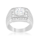 Mens Two-tone Finish Cubic Zirconia Ring