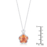 Beautiful Floral Cut Champagne CZ Pendant