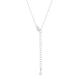Classic Sapphire Cubic Zirconia Sterling Silver Drop Necklace