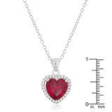 Garnet Red Heart Pendant