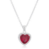 Garnet Red Heart Pendant
