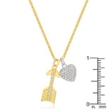 Pave Heart and Arrow Pendant