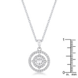 .9Ct Timeless Rhodium Plated Double Pave Circle Dancing CZ Pendant