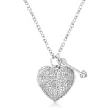 .12 Ct Rhodium Heart and Arrow Pendant with CZ