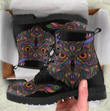 Colorful Owl Handcrafted Boots