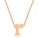 Rose Gold Finish Initial R Pendant