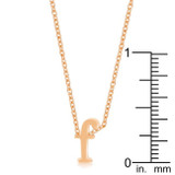Rose Gold Finish Initial F Pendant