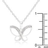 Dainty Butterfly Cubic Zirconia Pendant Necklace