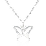 Cubic Zirconia Butterfly Pendant Necklace