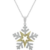 Two-tone Finished Snowflake Pendant Two-tone Finished Snowflake Pendant