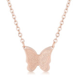 Breanne Rose Gold Stainless Steel Rose Gold Butterfly Necklace