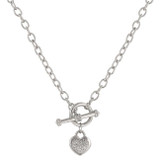 Toggle Pave Heart Necklace