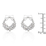 Holiday Wreath Clear Crystal Earrings
