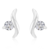 Twisting Solitaire Cubic Zirconia Earrings