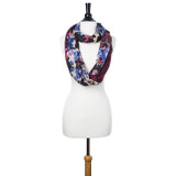 Burgundy Emily Floral Infinity Scarf