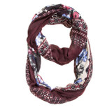 Burgundy Emily Floral Infinity Scarf