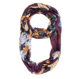 Purple Aria Floral Infinity Scarf