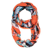 Orange Aria Floral Infinity Scarf