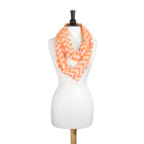 Zig Zag Neon Orange Infinity Scarf