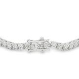Silvertone Finish Victorian Cubic Zirconia Tennis 7 Inch Bracelet