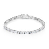 Silvertone Finish Victorian Cubic Zirconia Tennis 7 Inch Bracelet