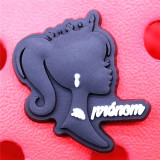Premium Black Princess Silhouette Croc Charm