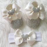 Crystal Heart Babydoll Shoes and Headband