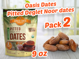 Dates: Oasis Dates | Pitted Deglet Snack | Pitted Deglet Noor dates | Organic Pitted Dates | Grown in California | Best breakfast in Ramadan | Delicious & sweet | (255 g) |9oz