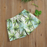 Toddlers Boy Swim Trunks Palm Tree Print Beach Shorts