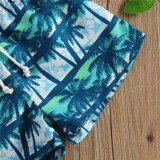 Toddlers Boy Swim Trunks Palm Tree Print Beach Shorts