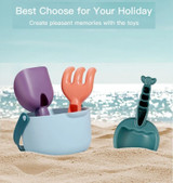 Beach Toys for Kids 8-16 PCS Sand Toys for Children Silicone Beach Bucket