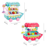 Children Toy Trolley Fruit Vegetables Shop Simulation Small Cart Pretend Playset